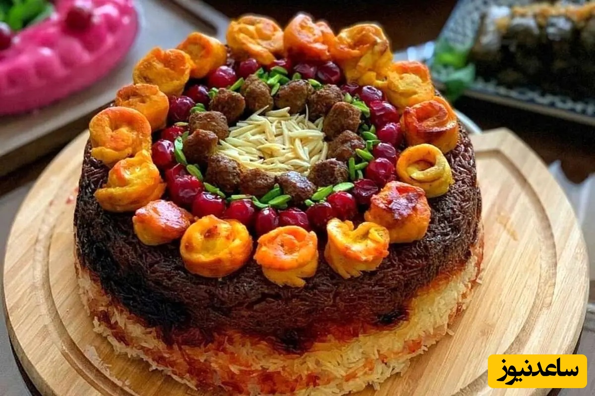 طرز تهیه آلبالو پلو قلبی خوش‌رنگ و هوس‌برانگیز با گوشت قلقلی / مگه میشه این غذا رو دید و هوس نکرد😍
