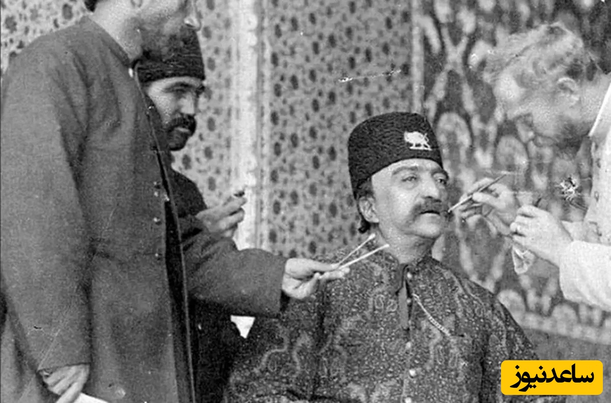 عکسی خنده دار از کیف لوازم آرایش ناصرالدین شاه و وسایل داخلش