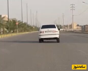 اقدام جنون‌آمیز راننده سمند وسط اتوبان در اصفهان+فیلم