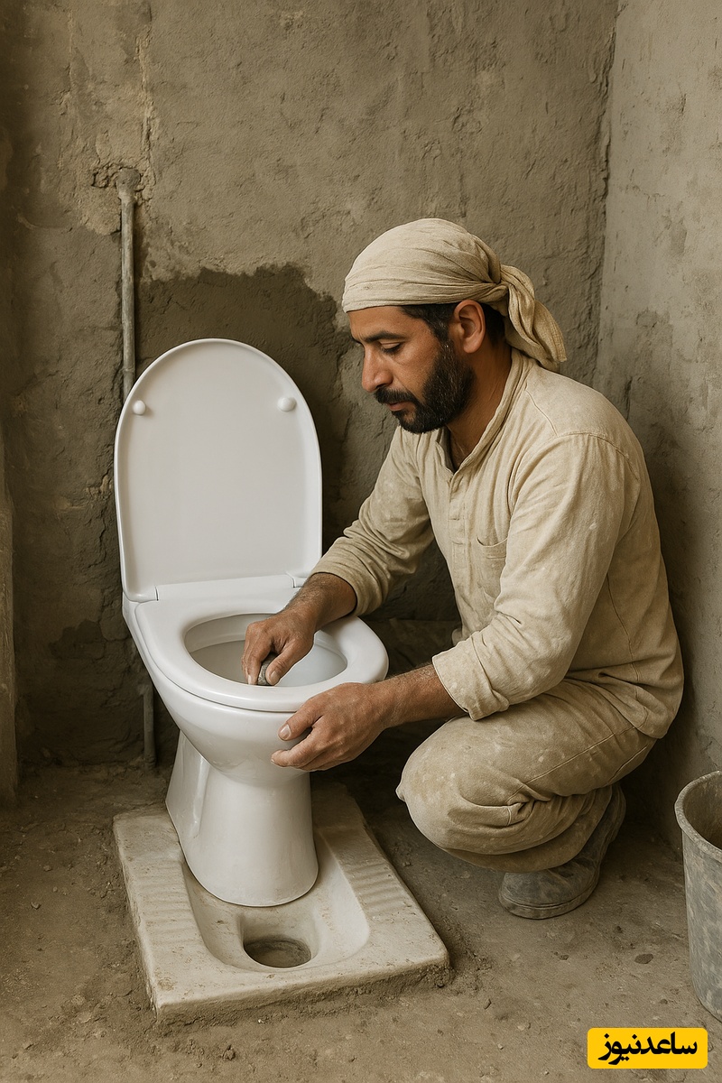 خلاقیت خنده‌دار اوستا بنّای تازه‌کار در ترکیب توالت فرنگی و ایرانی در خانه مشتری+ویدیو/ وقتی میخوای هنرت رو به رخ همه بِکِشی!😂