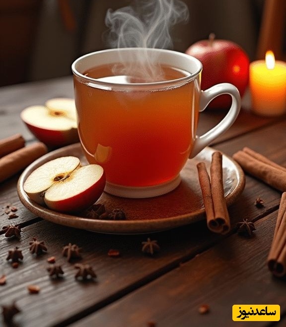 (ویدئو) چای سیب و دارچین خوشمزه و سالم؛ نوشیدنی آرامش‌بخش برای تمام فصول
