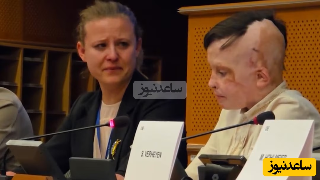 لحظه جاری شدن اشک مترجم هنگام ترجمه سخنان کودک اوکراینی/ چه زجری کشیده...