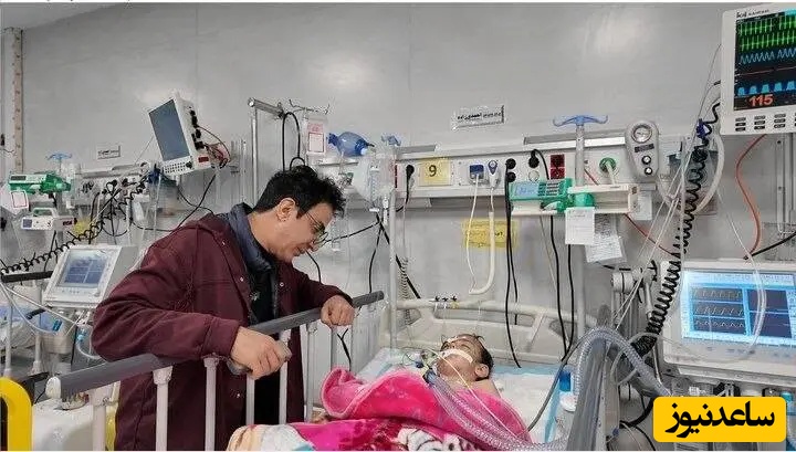 عمو پورنگ در کنار کودکان مجروح