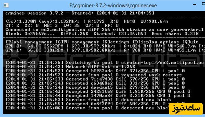 نرم افزار متن محور CGMiner