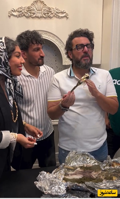 محسن کیایی، محسن شریفیان و دخترش لیانا مهمان خانه لاکچری حسین ماهینی به صرف ماهی جنوبی دستپخت خواهر ماهینی+ویدیو/ اینو به مُرده بدی زنده میشه😍
