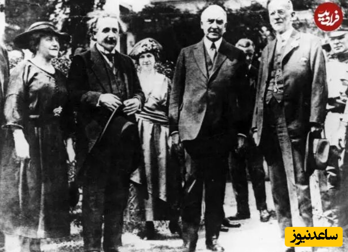  آلبرت اینشتین در کنار رئیس‌جمهور آمریکا