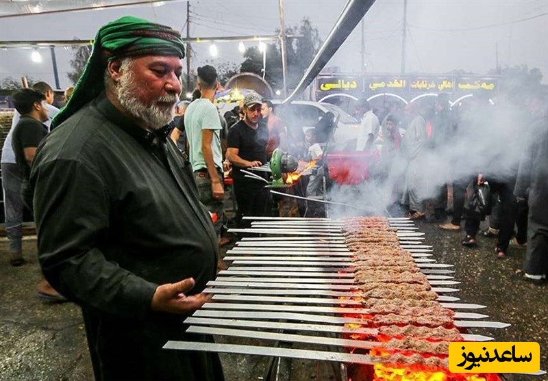 ابتکار جالب عراقی ها در پذیرایی از زائران ایرانی پیاده‌روی اربعین با دیزاین موشکی غذاها+ویدیو