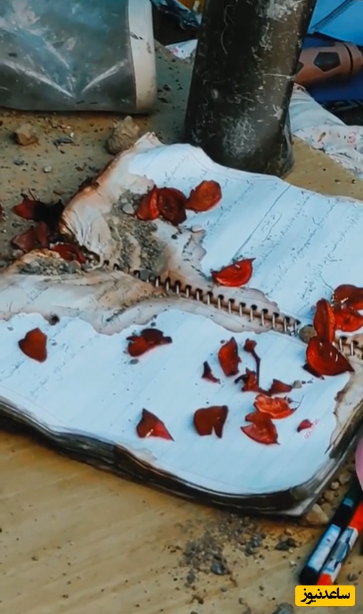 (ویدئو) وقتی مدادها بوی باروت گرفتند؛ تصاویر تکان‌دهنده از وسایل به جا مانده از دانش‌آموزان مدرسه میناب