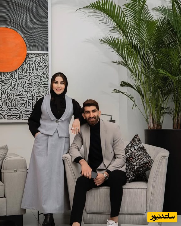 سفری به منزل جدید علیرضا بیرانوند و همسرش با تکیه بر مبلمان مینیمال و تابلوهای دکوراتیو/وقتی سادگی حرف اول را می‌زند+عکس