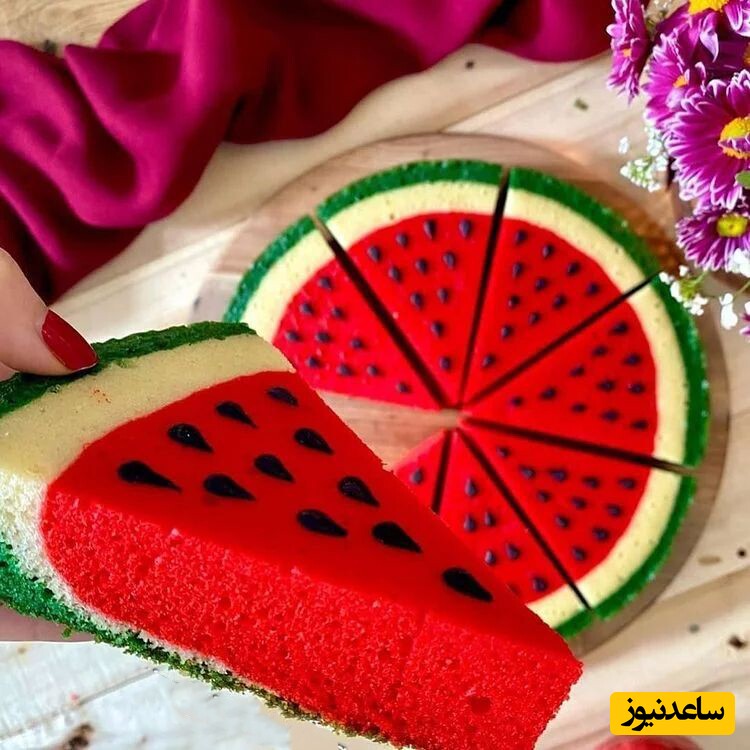 طرز تهیه چیزکیک هندوانه‌ای بدون فر با رنگ‌های طبیعی؛ طعمی که فراموش نمی‌کنید!