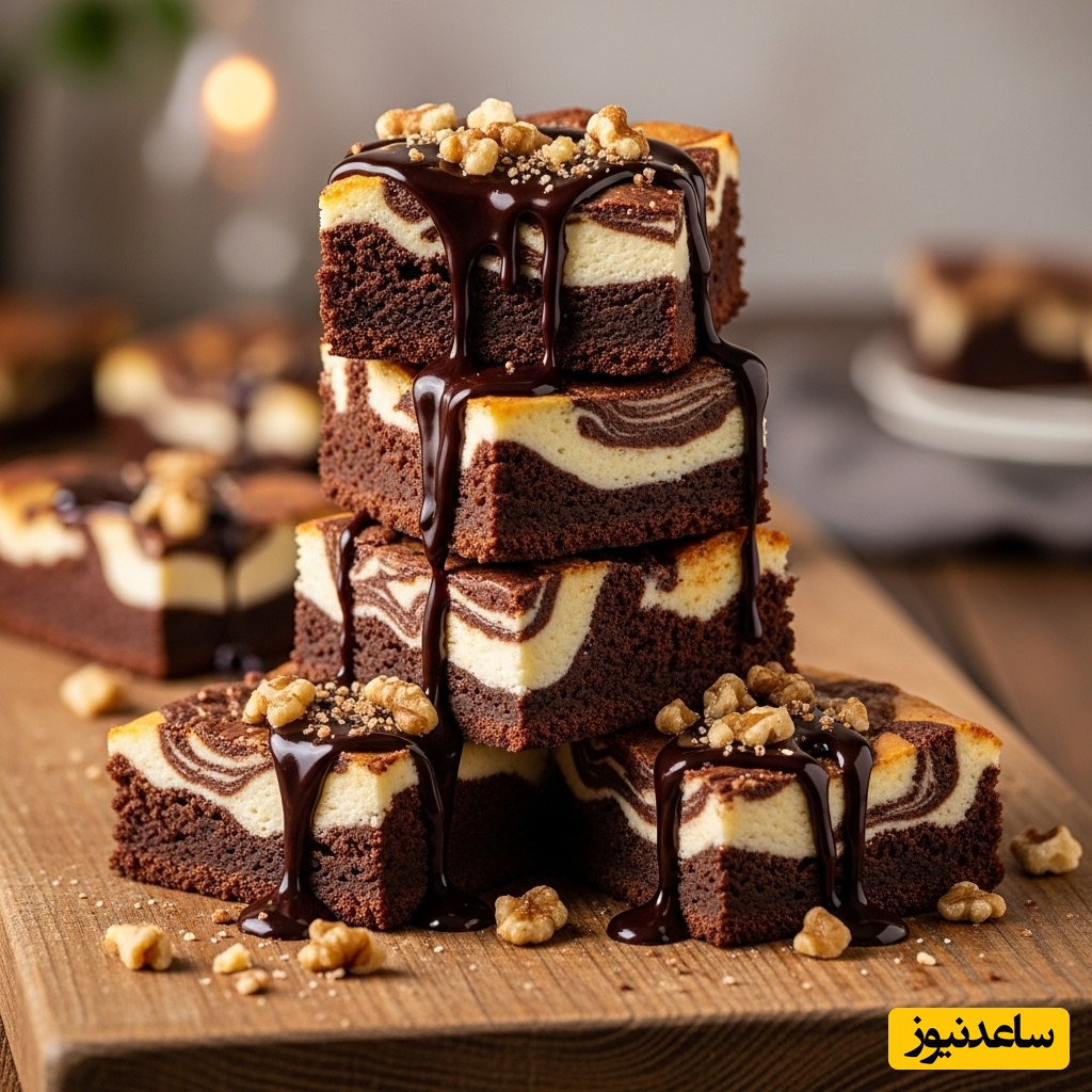 (ویدئو) کیک شکلاتی ماربلد براونیز؛ رسپی کافی شاپی با طعم بهشتی