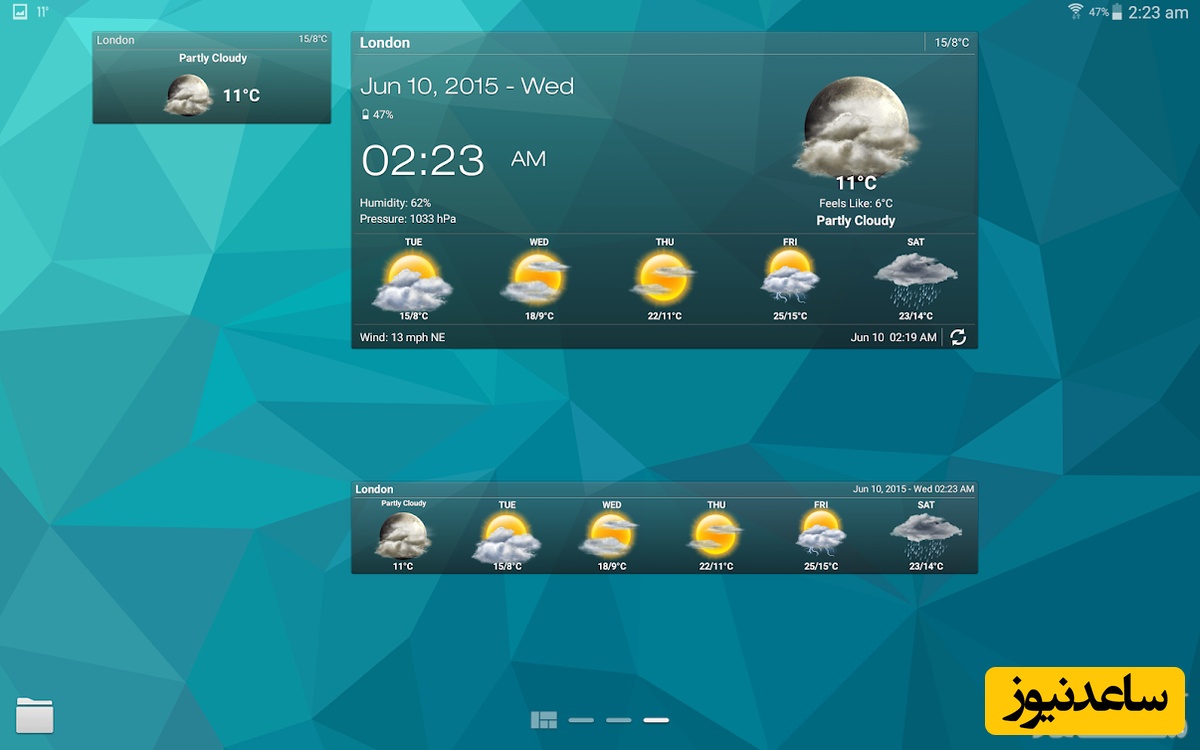معرفی نرم افزار هواشناسی GO Weather Forecast