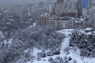 منظره باورنکردنی بارش برف سنگین دیروز در ولنجک تهران / اینجا خود بهشته 😍+ ویدئو