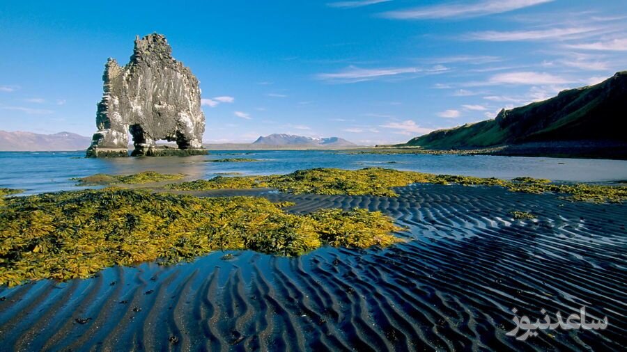 مرز رنگی طبیعی و بسیار زیبا در سواحل ایسلند +عکس