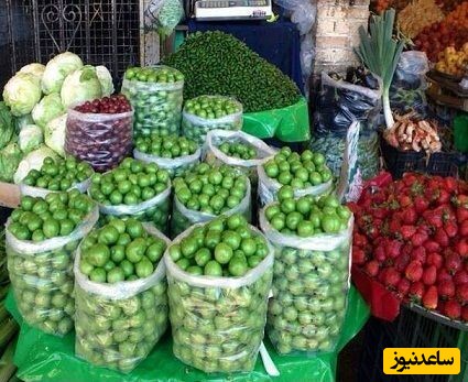 خلاقیت مشاغل؛ ابتکار منحصربفرد و جذاب میوهفروش باسلیقه در تزئین عروسک با گوجه سبز برای جذب مشتری+عکس/ چه حوصلهایی؛ چه ذوقی😍👌