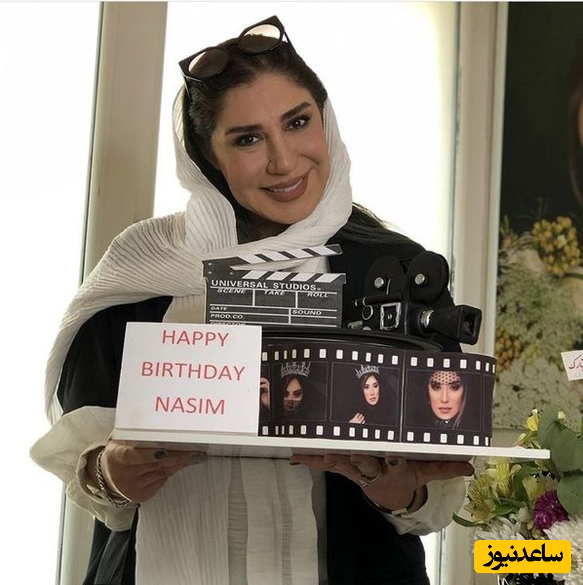 نگاهی به جشن تولد 49 سالگی نسیم ادبی بازیگر خوب کشورمان با کیک مخملی ردولوت/ مبارکا باشه
