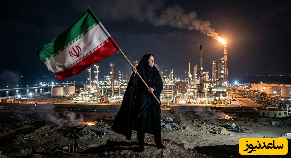 (ویدئو) برافراشتن پرچم در قلب آتش؛ پاسخ زن بوشهری به تهدید پوشالی عسلویه