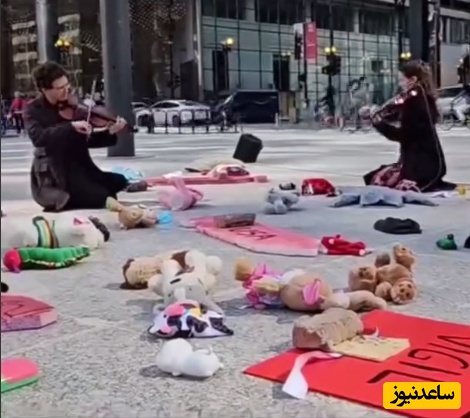 (ویدئو) پرفورمنس تکان‌دهنده در قلب شیکاگو؛ نوای ویولن برای کودکان میناب