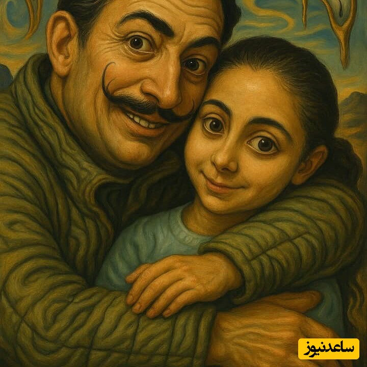 عکس کارتونی منوچهر هادی و دخترش سوفیا  