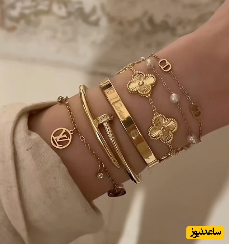 دستبند اسپرت دخترانه طلا