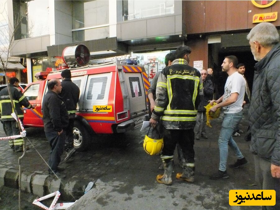 آتش سوزی در پارکینگ طبقاتی در تبریز