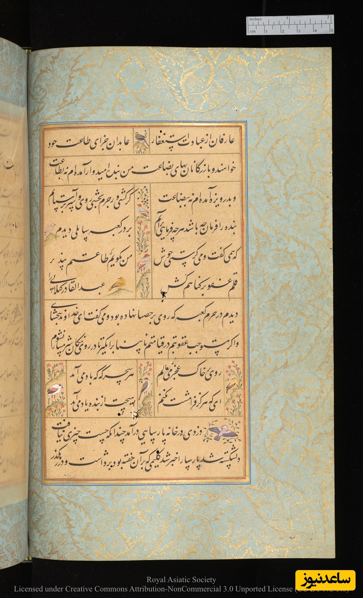 گلستان سعدی به خط محمدحسین کشمیری و نقاشی مانوهار داس نسخهٔ کتابخانهٔ دیجیتال دانشگاه کمبریج