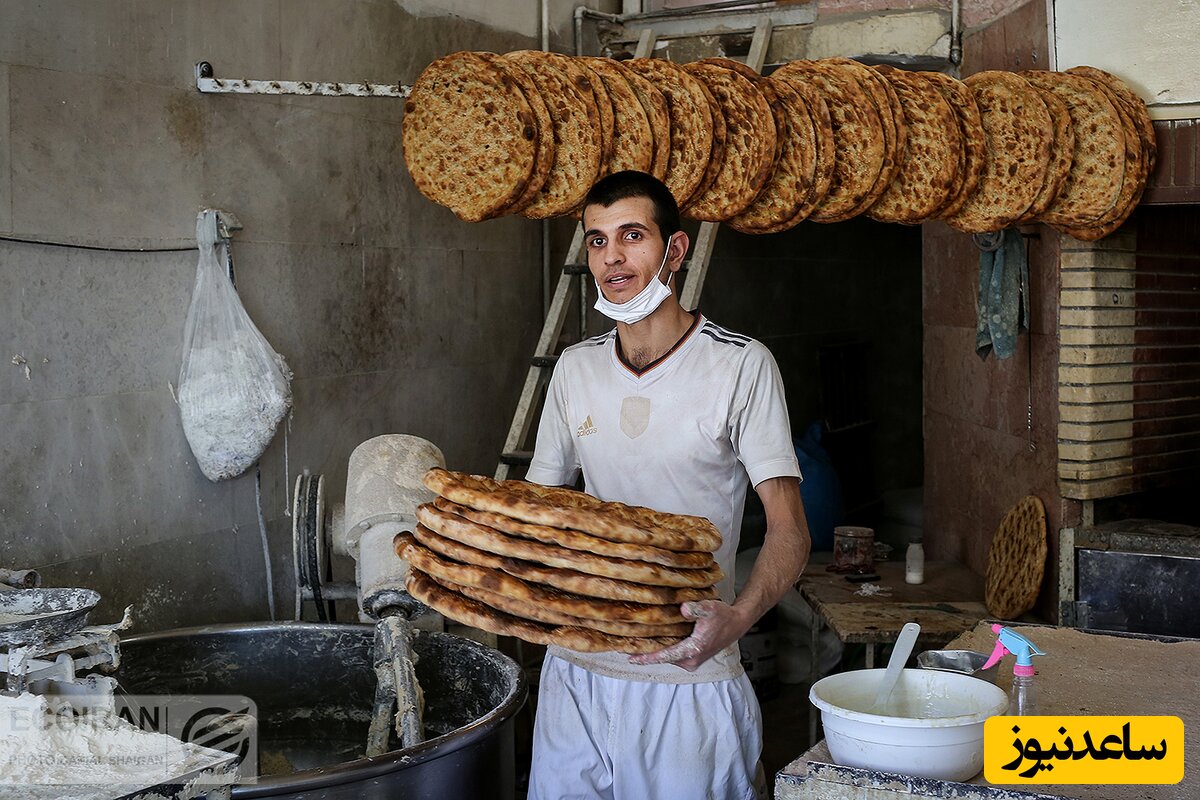 (عکس) خلاقیت جالب یک شاطر شیرازی در پختن نان برای افطاری حماسه آفرید