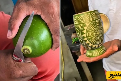 خلاقیت تحسین‌برانگیز یک جوان برای خلق اثری که به چشمانتان هم شک می‌کنید / از میوه استوایی تا ماگ لوکس
