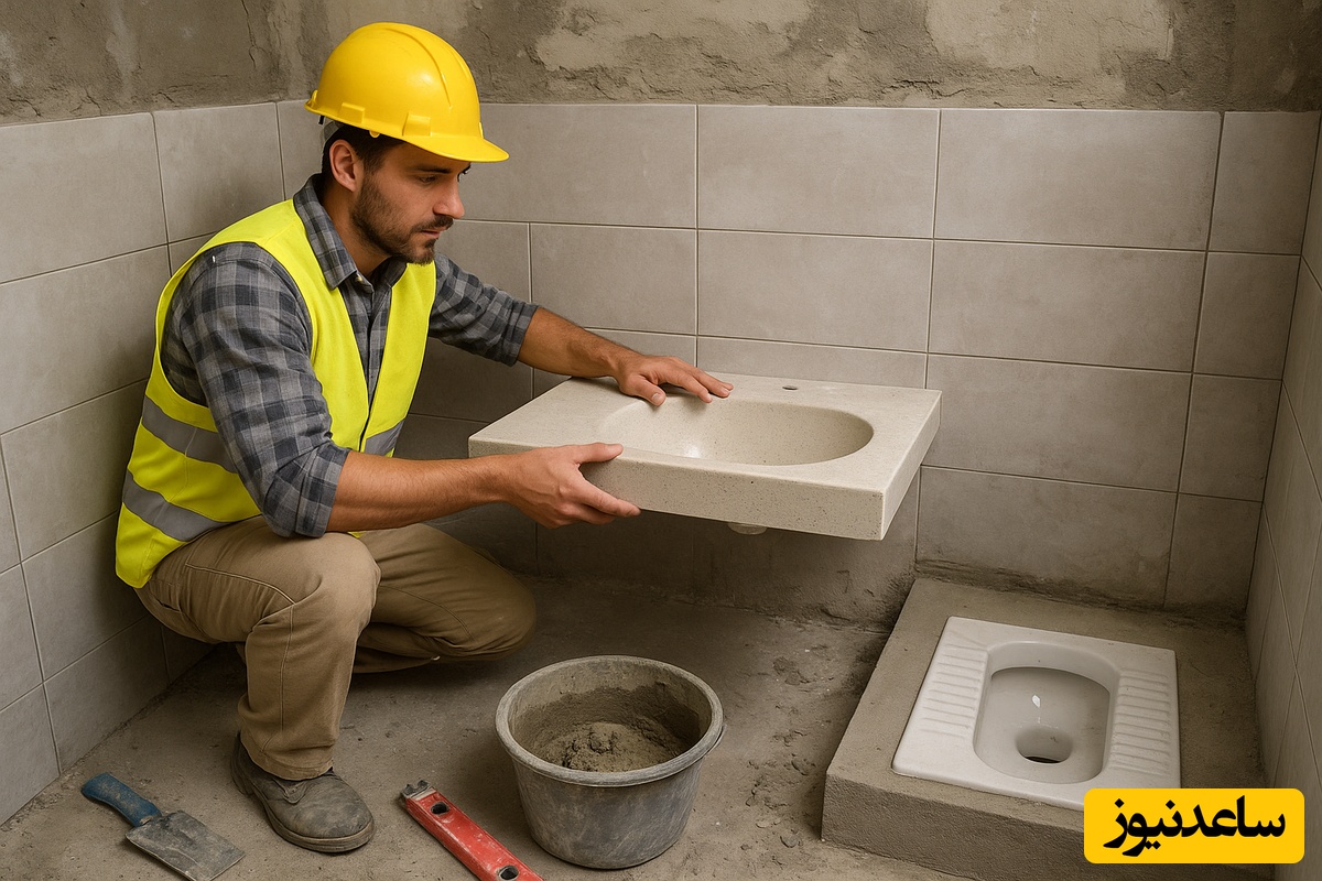 خلاقیت منحصربفرد بنّای عقل کل در نصب سنگ توالت کنار روشویی برای راحتیِ صاحبخانه مرزهای  معماری رو کیلومترها جابجا کرد+ عکس/ و هنری که نزد بناها هست و بس😂