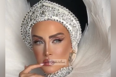 استایل فرشته و پری‌گونه حدیث فولادوند در لباسی منحصربفرد با دنباله‌ای از جنس ساتن به رنگ پرچم ایران+ویدیو/ درخشان و چشم‌نواز😍