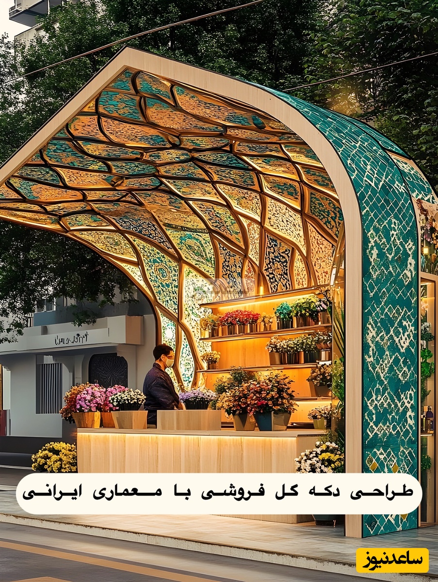 نگاهی خیره‌کننده به طراحی گل‌فروشی‌ها با معماری اصیل ایران، ترکیب باشکوه کاشی‌کاری و آینه‌های فیروزه‌ای که آدم را در تاریخ ایران غرق می کند / دیگه ونیز و پاریس پیش اینا هیچه😍 + عکس