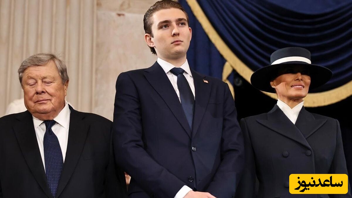 معلوم نیست بارون، پسر خوشتیپ ترامپ چی درِ گوش بایدن گفت که کلا بهم ریخت+ویدیو