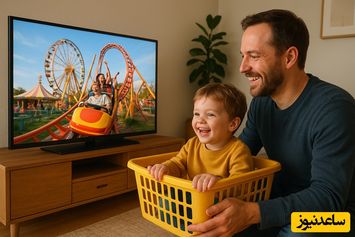 خلاقیت منحصربفرد پدر باهوش در پیدا کردن راه‌حلی جالب برای نبردن فرزندش به شهربازی و پول خرج نکردن+ویدیو/ مغز تو مثل ساعت کار میکنه👌