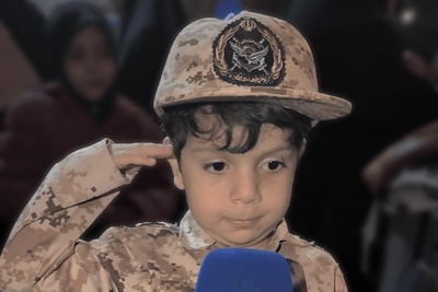 ببینید| خط و نشان  کوچکترین سرباز ایران به ترامپ قاتل + ویدیو