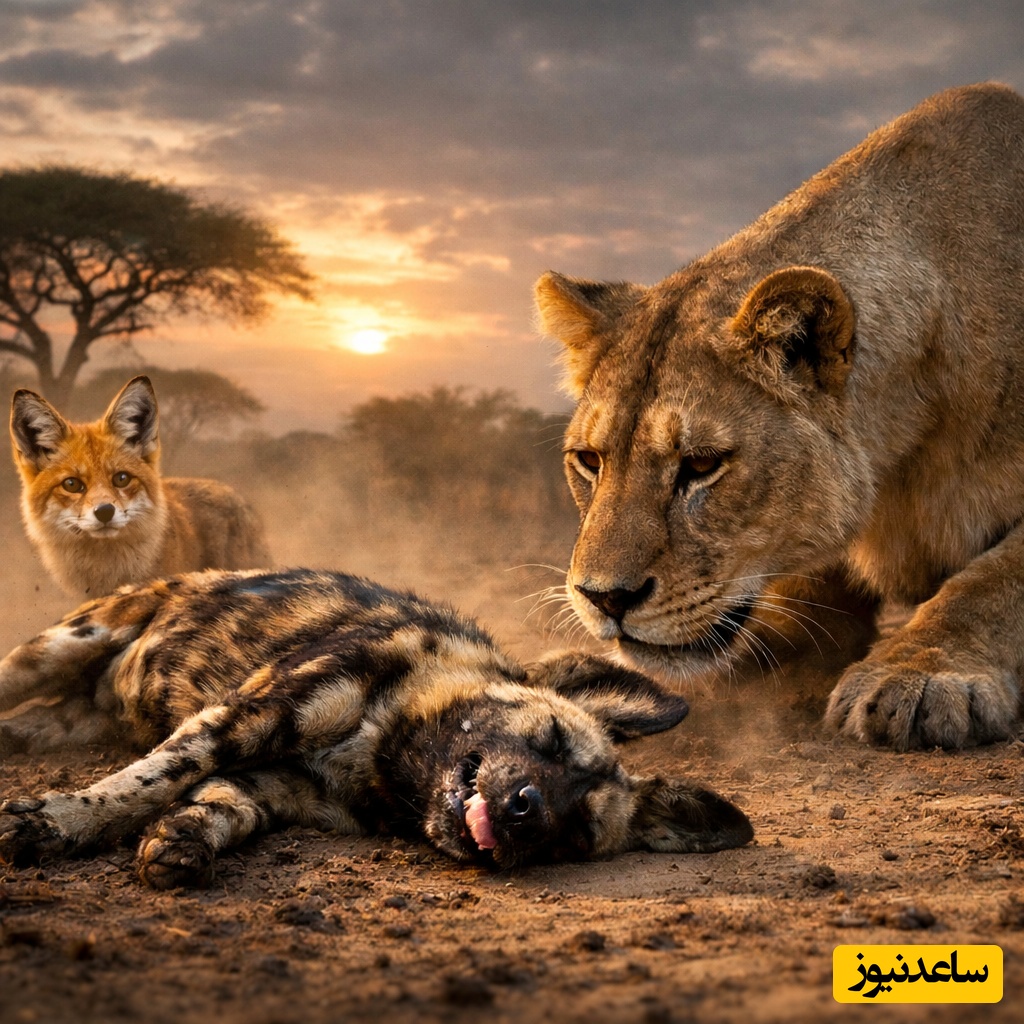 (ویدئو) نادرترین مستند حیات وحش حیوانات/ سگ وحشی در مقابله با شیر به روباه مکار تبدیل شد!