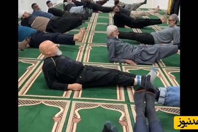 ببینید | برگزاری کلاس‌های پیلاتس ویژه سالمندان در مسجد!+ویدیو