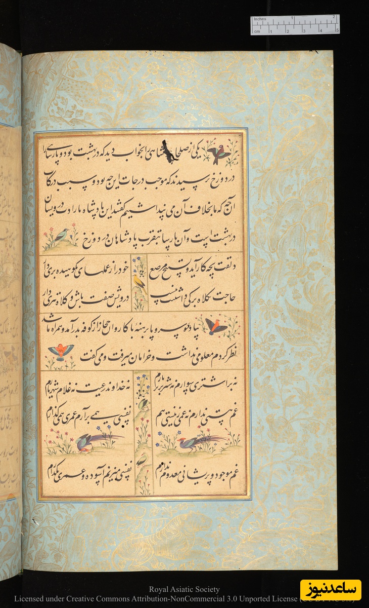 گلستان سعدی به خط محمدحسین کشمیری و نقاشی مانوهار داس نسخهٔ کتابخانهٔ دیجیتال دانشگاه کمبریج