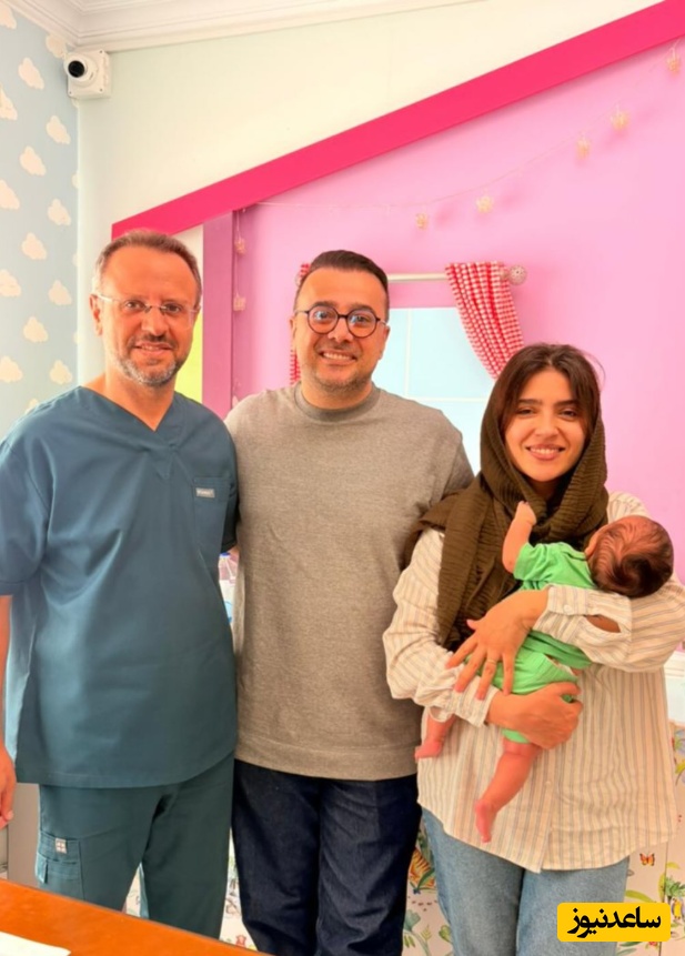 رونمایی از قسمتی از سیسمونی فرزند شیرین مونا کرمی و سپند امیرسلیمانی که در دل جنگ و بمباران اسرائیل چشم به جهان گشود+فیلم