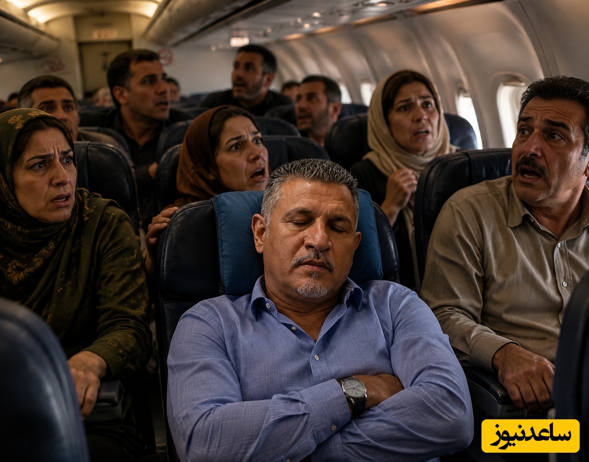 ببینید| واکنش باورنکردنی علی دایی به تکان‌های شدید هواپیما؛ وقتی همه از ترس رنگشان پریده بود اما آقای فوتبالیست...