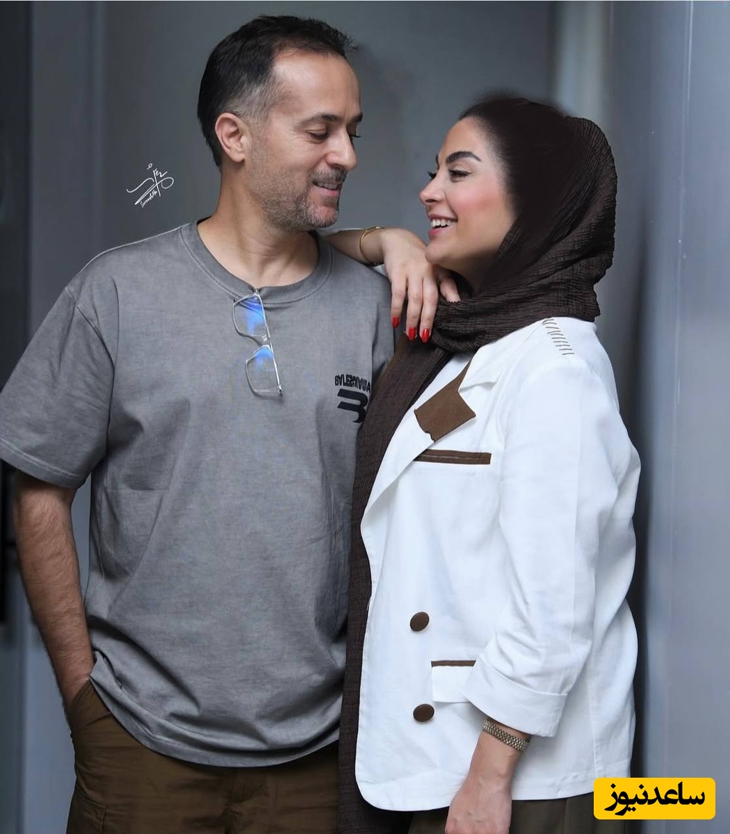 احمد مهران‌فر در کنار همسرش