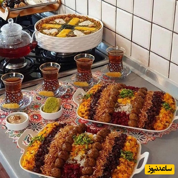 تزیین عدس پلو