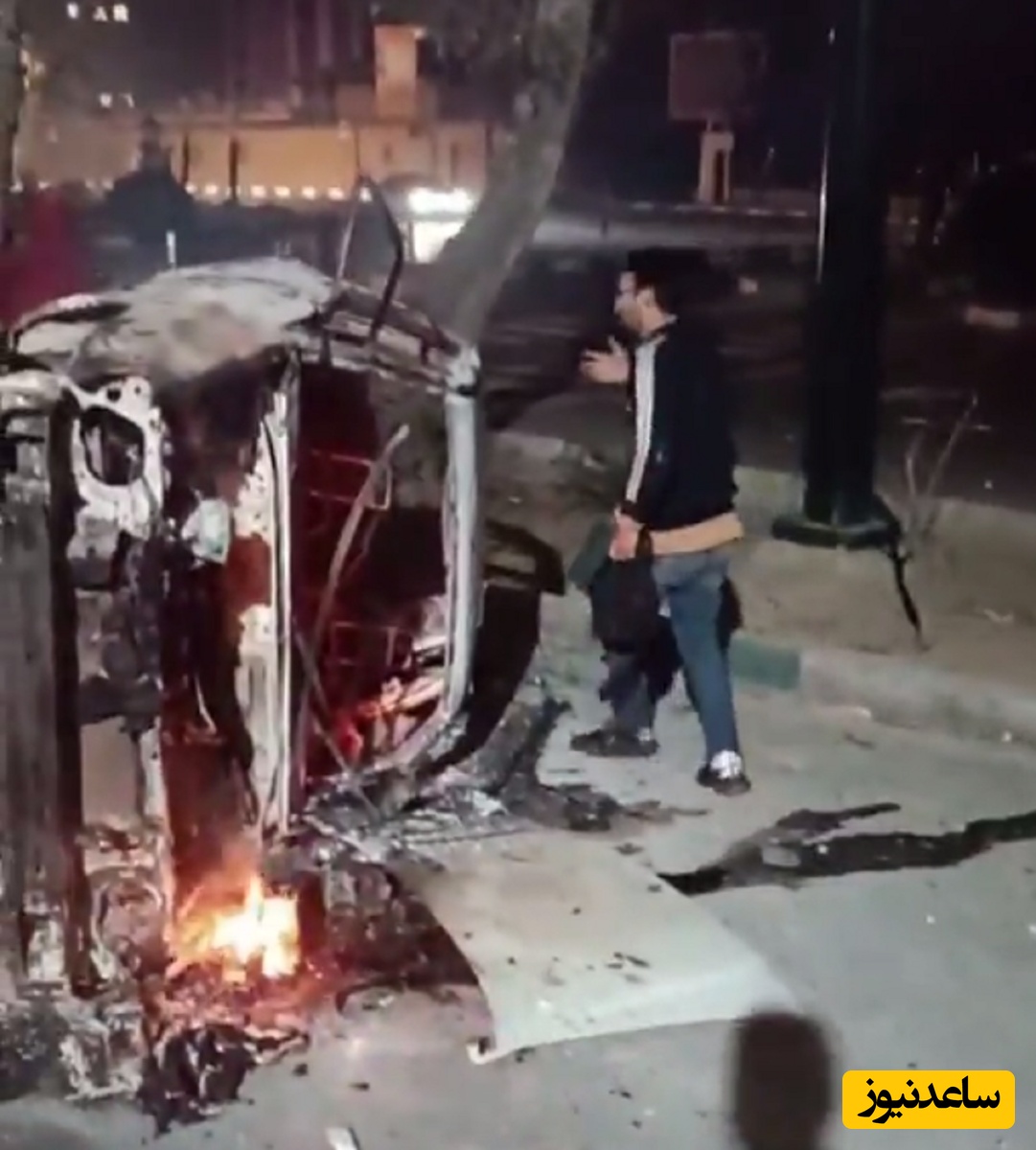 (فیلم) ضجه‌های دلخراش مرد جوان در کنار ماشین سوخته‌اش؛ جوانی که تنها دارایی‌اش یک پراید بود ...