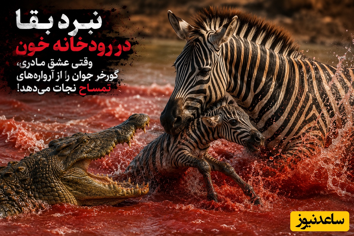 ویدیو | نبرد بقا در رودخانه خون؛ وقتی عشق مادری، گورخر جوان را از آرواره‌های تمساح نجات می‌دهد!