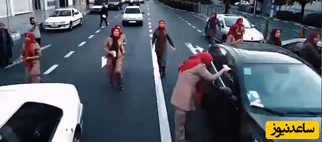 (فیلم) پرسه زنی دارودسته مریم رجوی در خیابان های تهران/ ماجرا از چه قرار است؟