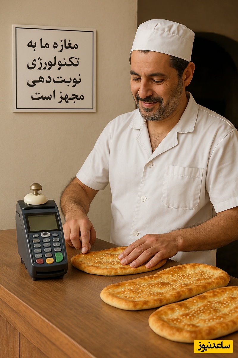 خلاقیت مشاغل؛ تکنولوژی وطنی نانوای مشهدی برای رعایت نوبت توسط مشتریان با نصب زنگ خانه بر روی دستگاه کارتخوان+ویدیو/ مغز متفکر شمایی بقیه اداتو درمیارن👌