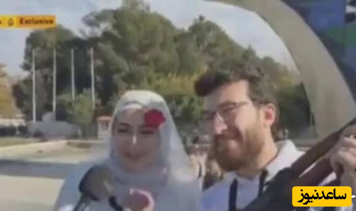 عروس محجبه سوری در کنار داماد کلاش به دست: خوشحالم که جشن عروسیم در روز سقوط دیکتاتور دمشق برگزار می شود +فیلم