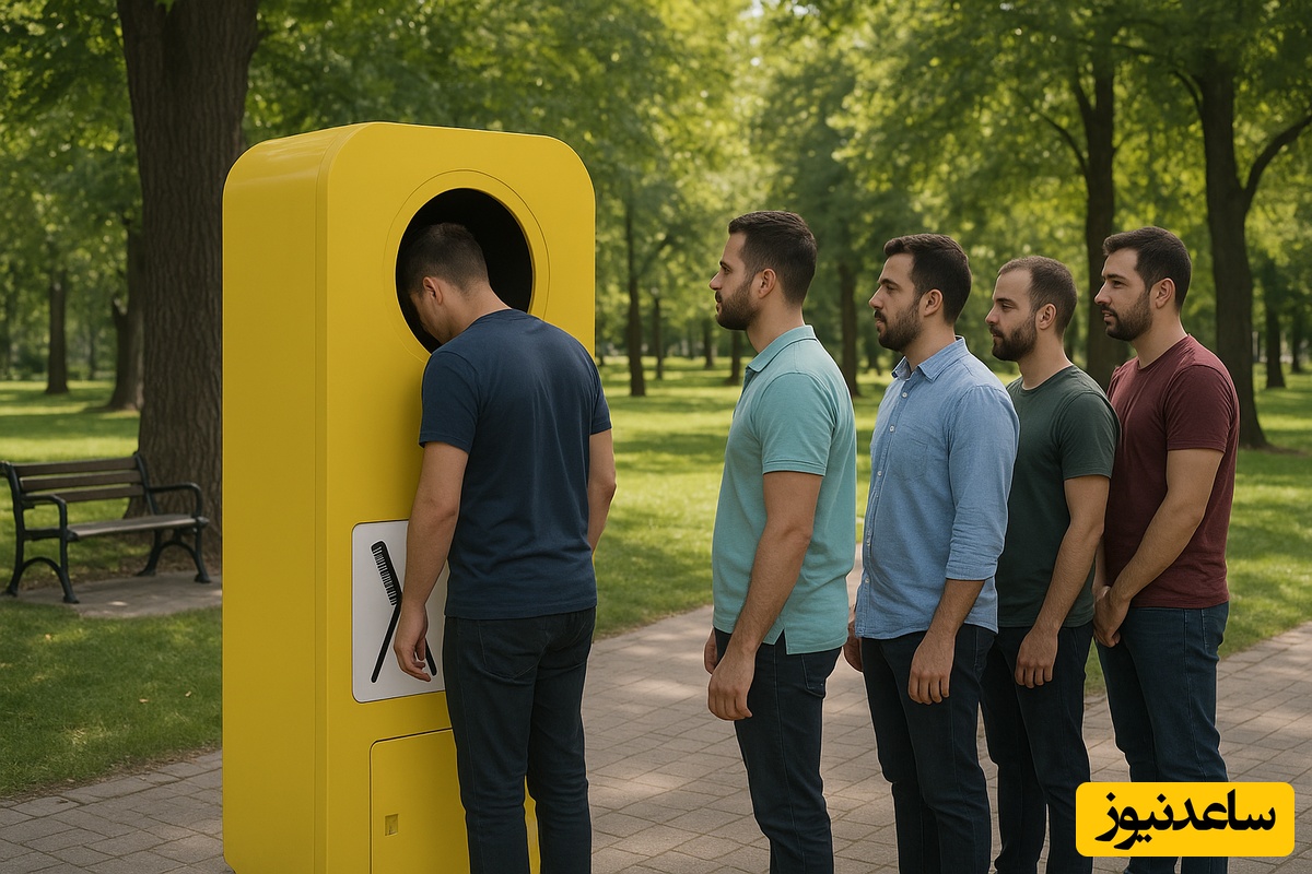 سرویس‌دهی مجانی و رایگان شهرداری در قرار دادن دستگاهی در پارک برای کوتاه کردن موهای مردان بصورت رایگان و در عرض 3 ثانیه! +فیلم
