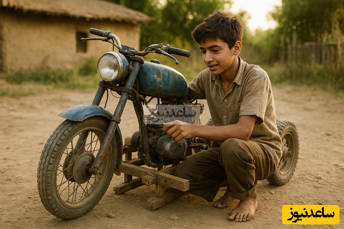 خلاقیت تحسین‌برانگیز نوجوان روستایی برای تبدیل موتور به ماشین با کمترین امکانات، عجب استعدادهایی داریم تو کشورمون / هنر نزد ایرانیان است و بس