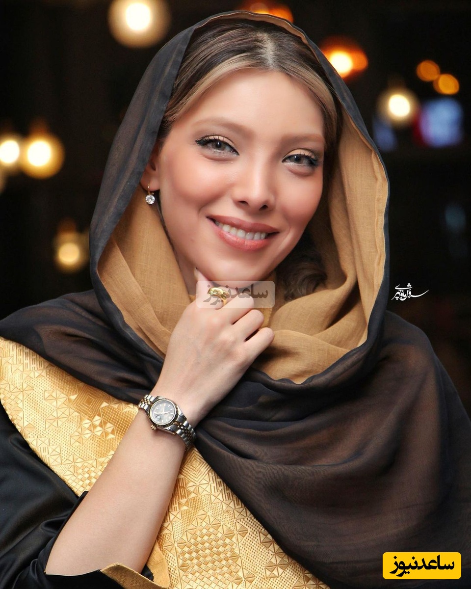 استایل سرتاپا مشکی خاص و متفاوت صدف اسپهبدی با کاپشن چرم شیک