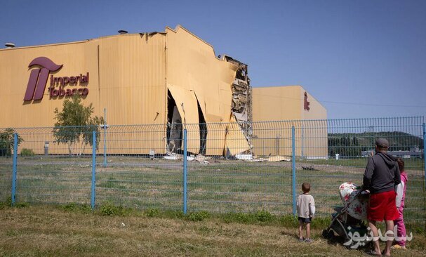 صدمه دیدن ساختمان کارخانه دخانیات پایتخت اوکراین در حمله پهپادی روسیه/ گتی ایمجز